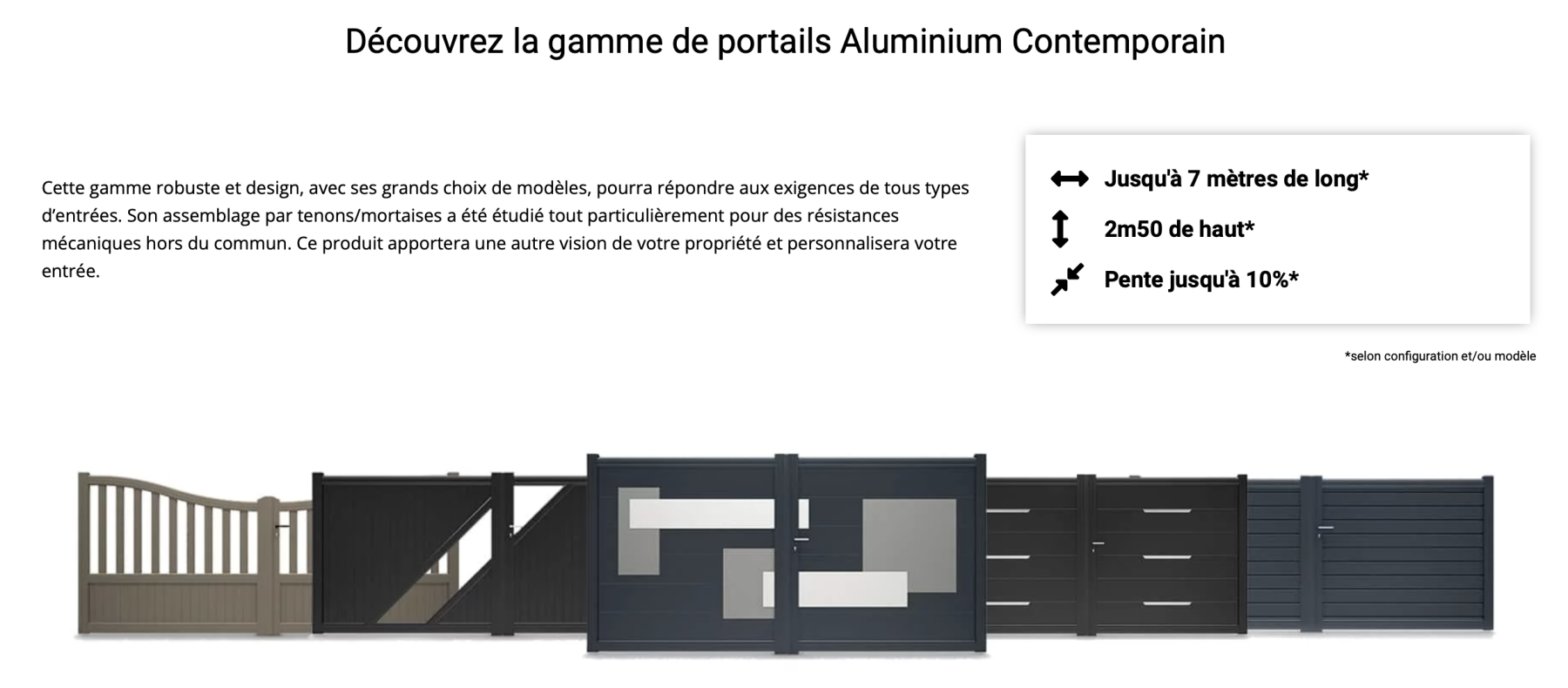 Portails - Portillons - Gamme  Alu   Contemporain 