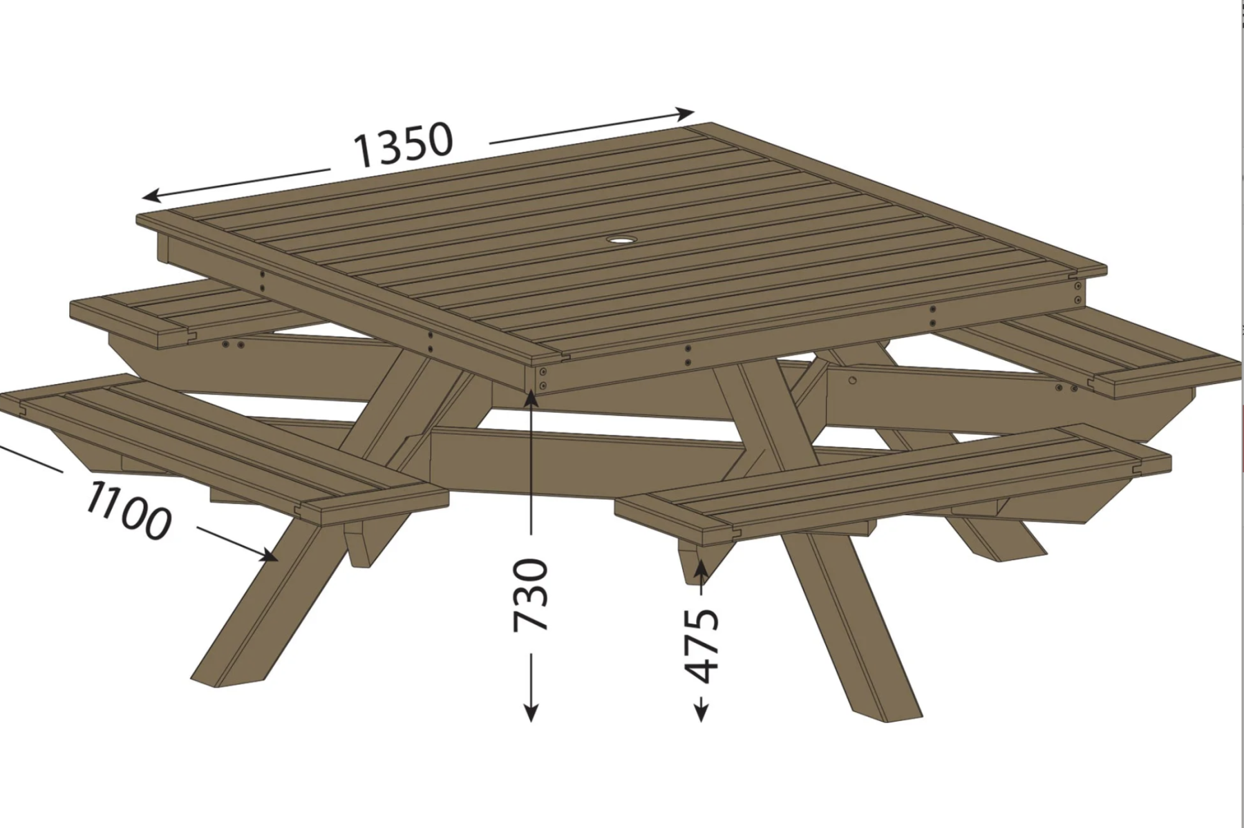 Table Bois " Carra "