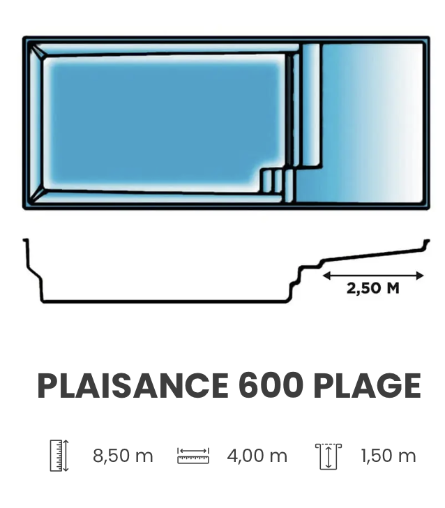 Piscine Plaisance 600 Plage