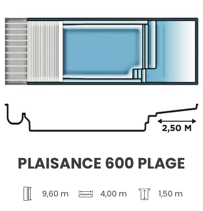 Piscine Plaisance 600 Plage - Coveroll