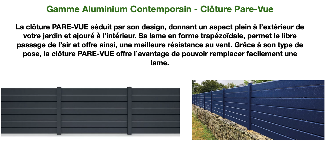 Clôture Alu  gamme Contemporain Jerrel