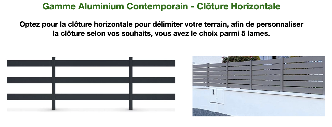 Clôture Alu  gamme Contemporain Jerrel