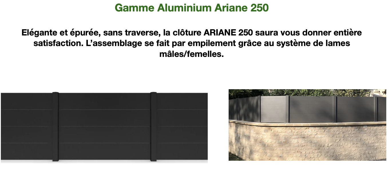 Clôture Alu gamme Ariane  " Jerrel "